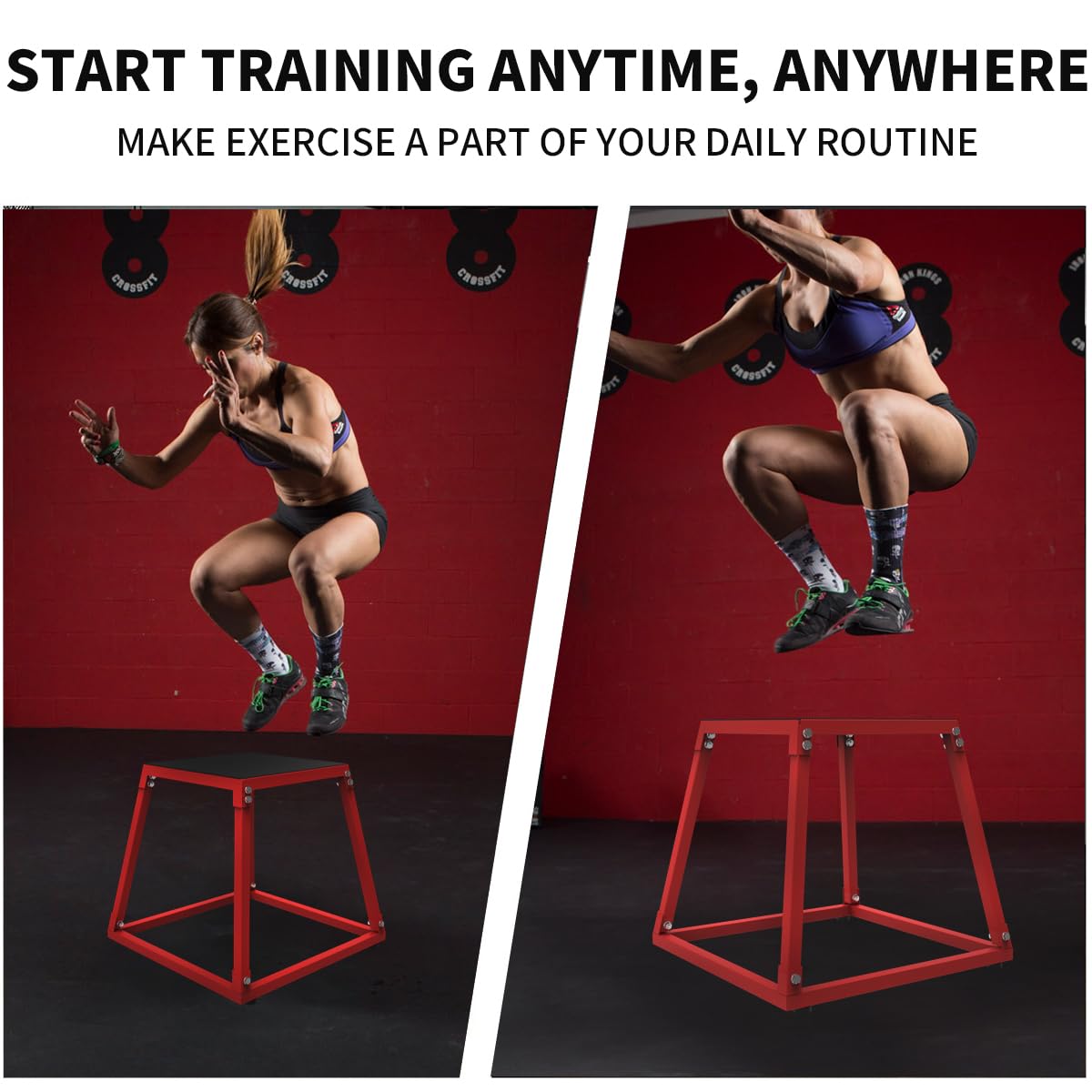 Garvee Box da Salto Pliometrico Set 12/18/24" Acciaio Antiscivolo - Regalo Perfetto per Festa del Papà Allenamento Casa