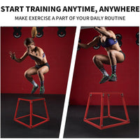 Garvee Box da Salto Pliometrico Set 12/18/24" Acciaio Antiscivolo - Regalo Perfetto per Festa del Papà Allenamento Casa