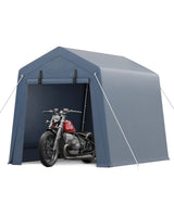 Garvee Capanno Da Giardino 183x183 cm Telo Impermeabile Telaio Acciaio Zincato Porta Zipper Ventilata Per Moto Attrezzi Esterno