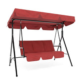 Garvee Sedia Dondolo da Esterno 3 Posti con Tettuccio Regolabile, Acciaio Verniciato, Patio e Veranda, 174x109.5x153.7 cm, Colore Neutro - Rosso