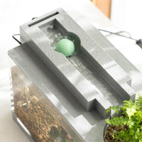 Garvee Micro Landscape Aquarium Set completo con filtro a flusso d'acqua silenzioso per la decorazione della scrivania dell'ufficio 31,5x13x16,5 cm trasparente