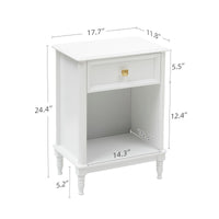 Garvee Set 2 Tavolini Ausiliari Bianchi in MDF con Cassetto e Ripiano, Ideali per Soggiorno e Camera, Design Compatto e Funzionale, Facili da Montare