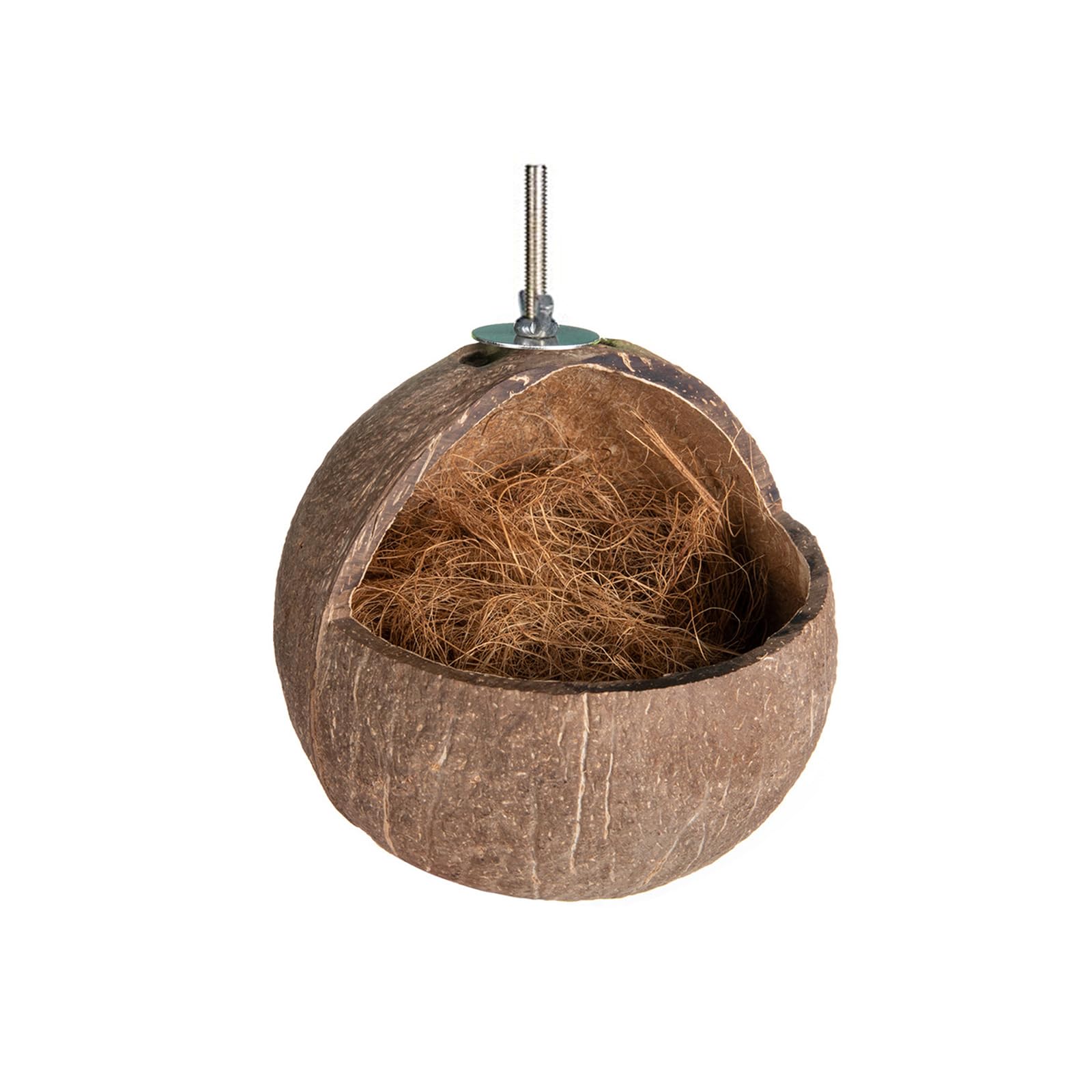 Casetta per uccelli in guscio di cocco Garvee – Materiale naturale, per uccelli, criceti, scoiattoli, 12x12 cm
