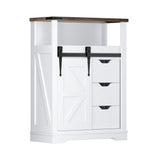 Mobile Portaoggetti d'Ingresso Garvee Bianco in MDF - Armadio Alto con Porta Scorrevole e 3 Cassetti - Compatto per Bagno, Cucina, Soggiorno