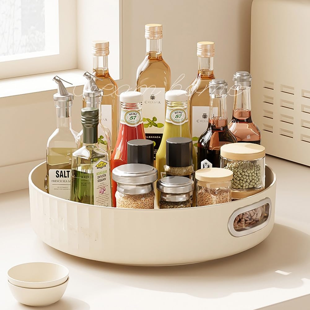 Garvee 28 cm Organizer girevole Porta spezie girevole a 360° per cucina, mobiletto, dispensa, frigorifero, tavolo portaoggetti