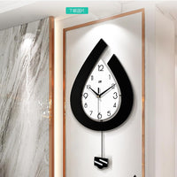 Garvee Orologio da Parete Moderno a Goccia d'Acqua in Ferro e Alluminio, Silenzioso e Preciso, 39x73cm, Nero