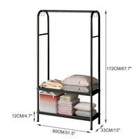 Appendiabiti Garvee in metallo nero, resistente, con ripiani doppi indipendenti, 6 ganci, piedini in gomma, per camera da letto, ufficio, soggiorno