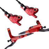 Imposta i freni sulla trasmissione idraulica Garvee MTB con pistone quattro in lega di alluminio per mountain bike ed e-bike - Rosso