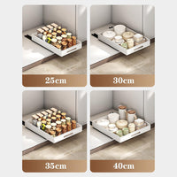 Scaffale portaoggetti estensibile Garvee in acciaio al carbonio, sistema di cassetti per cucina e bagno, varie dimensioni, antiscivolo