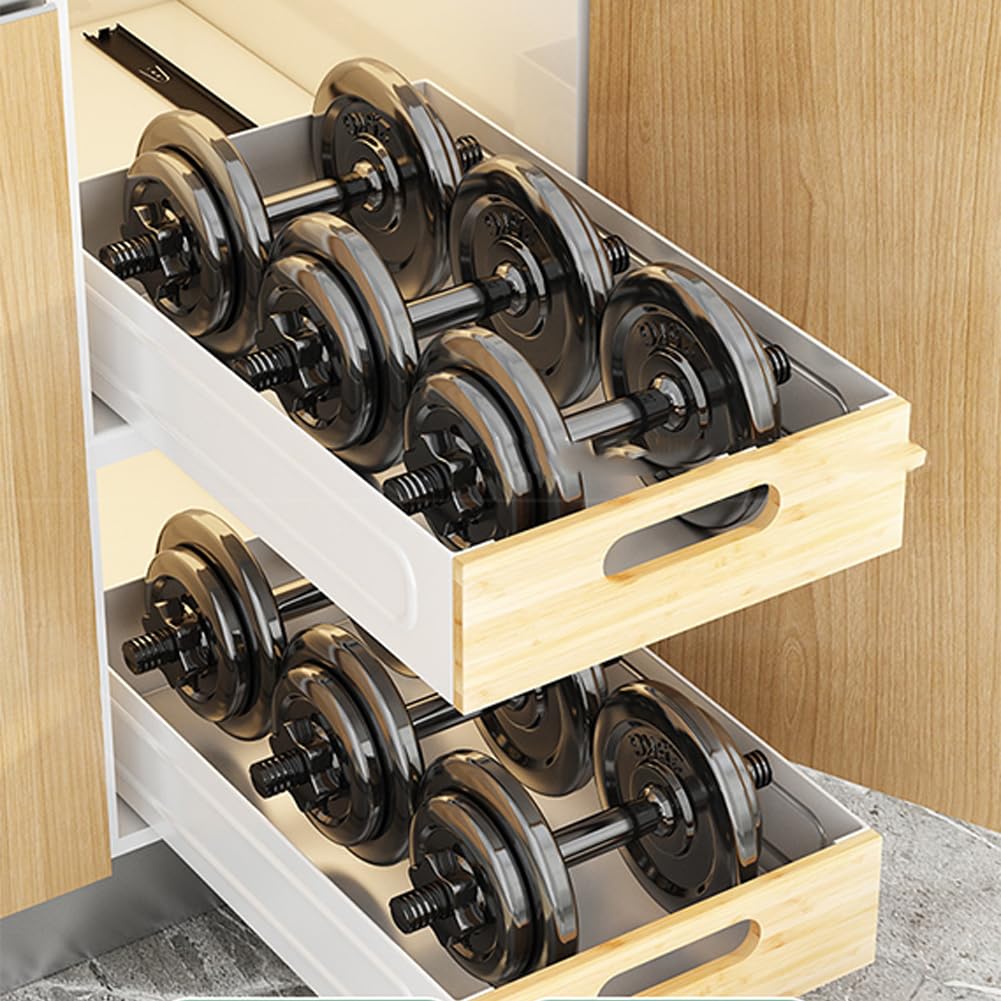 Garvee Cassetto telescopico estensibile Cassetto ripiano in metallo per cucina di casa Bagno 40,5x25x8cm Bianco