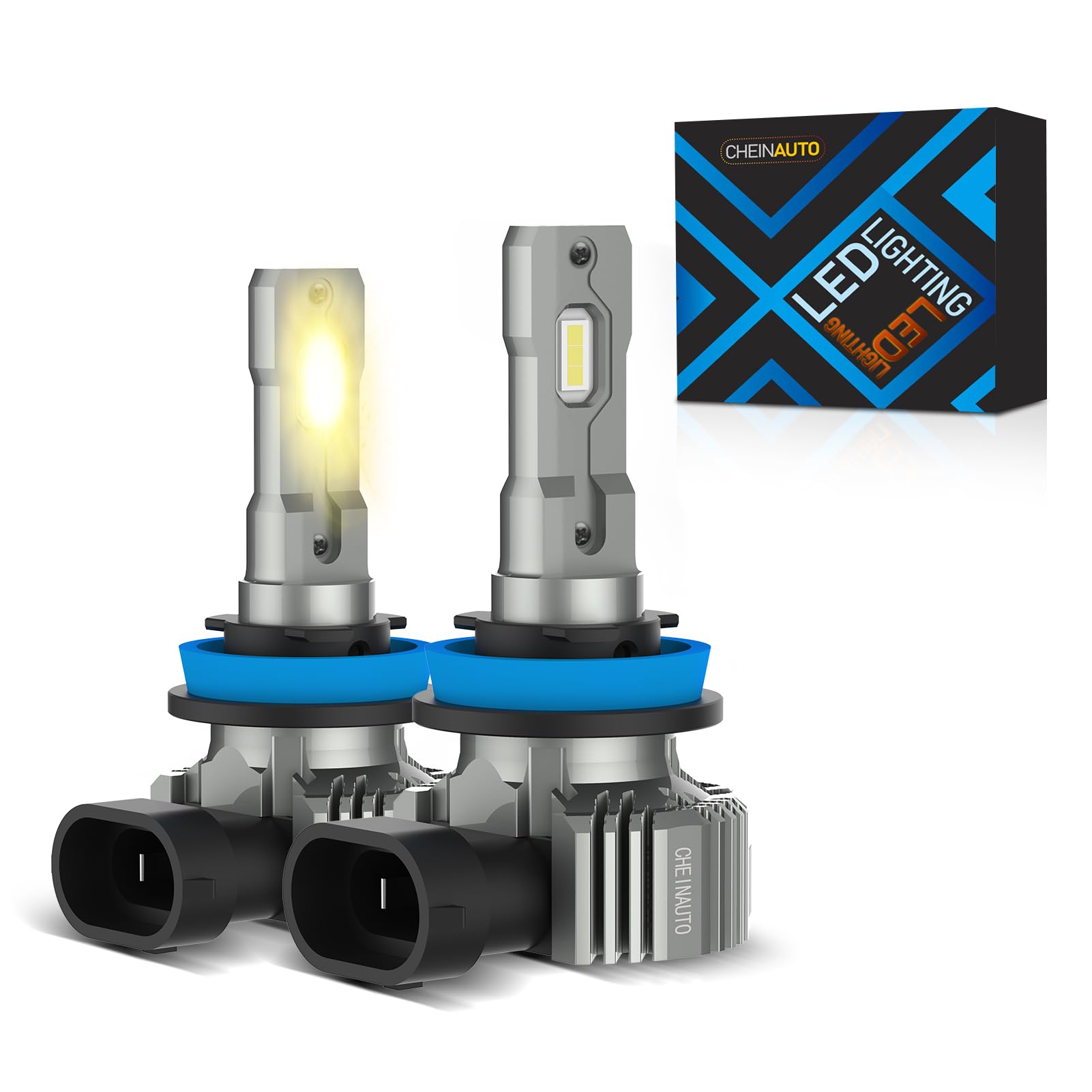 Lampadine per fari a LED Garvee H11 450% più luminose 12000 lumen 6000K Raffreddamento in alluminio Plug & Play per auto, bianco