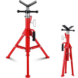 Garvee Supporto Per Tubi Testa a V 3-305 mm, Altezza Regolabile 71-132 cm, Acciaio al Carbonio, Pieghevole, Manico Antiscivolo, Capacità 1134 kg, Per Lavori di Saldatura e Costruzione