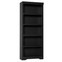 Garvee Libreria a 5 Ripiani Regolabile Antiscivolo MDF Robusto Nero per Soggiorno e Ufficio 175 cm Alta