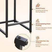 Set di 2 sgabelli da bar Garvee, moderni, altezza 24", similpelle, struttura in metallo, cucina e sala da pranzo, salvaspazio, nero