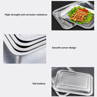 Piastra da forno universale Garvee in acciaio inox 304, grande capacità, rivestimento antiaderente, resistente al calore fino a 200°C, per arrostire e grigliare, argento