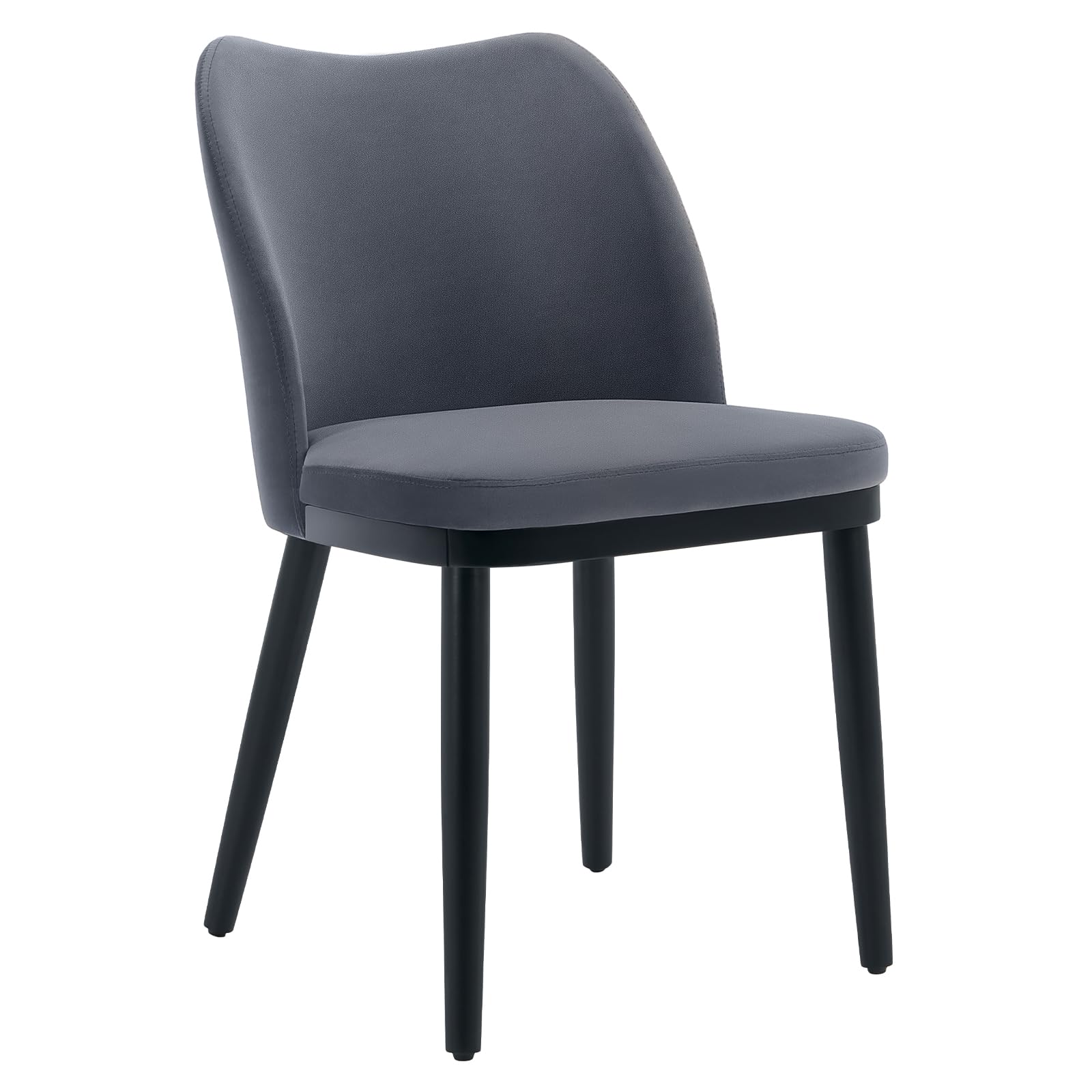 Sedie da pranzo Garvee in 2 pezzi, in velluto con rivestimento, ergonomiche, gambe in legno, antigraffio, cucina, bar, neutre