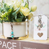 Portachiavi Garvee 48 a forma di angelo custode con sacchetto in organza, pendenti con perle rosa per matrimoni, battesimi, Natale, compleanni