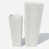 Garvee Set 2 Vasi Grandi per Piante Indoor Outdoor, 61 & 81 cm, Bianco, Con Rivestimenti Rimovibili, Perfetti per Alberi e Fiori in Giardino e Casa