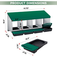 Nido per polli Garvee con 4 scomparti, acciaio zincato, verde, per pollaio, deposizione delle uova