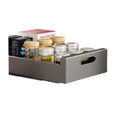 Organizzatore per armadio estensibile Garvee, profondità 17", larghezza 25 cm, cassetti grigi per cucina e bagno, guide resistenti, facile da montare - Come mostrato
