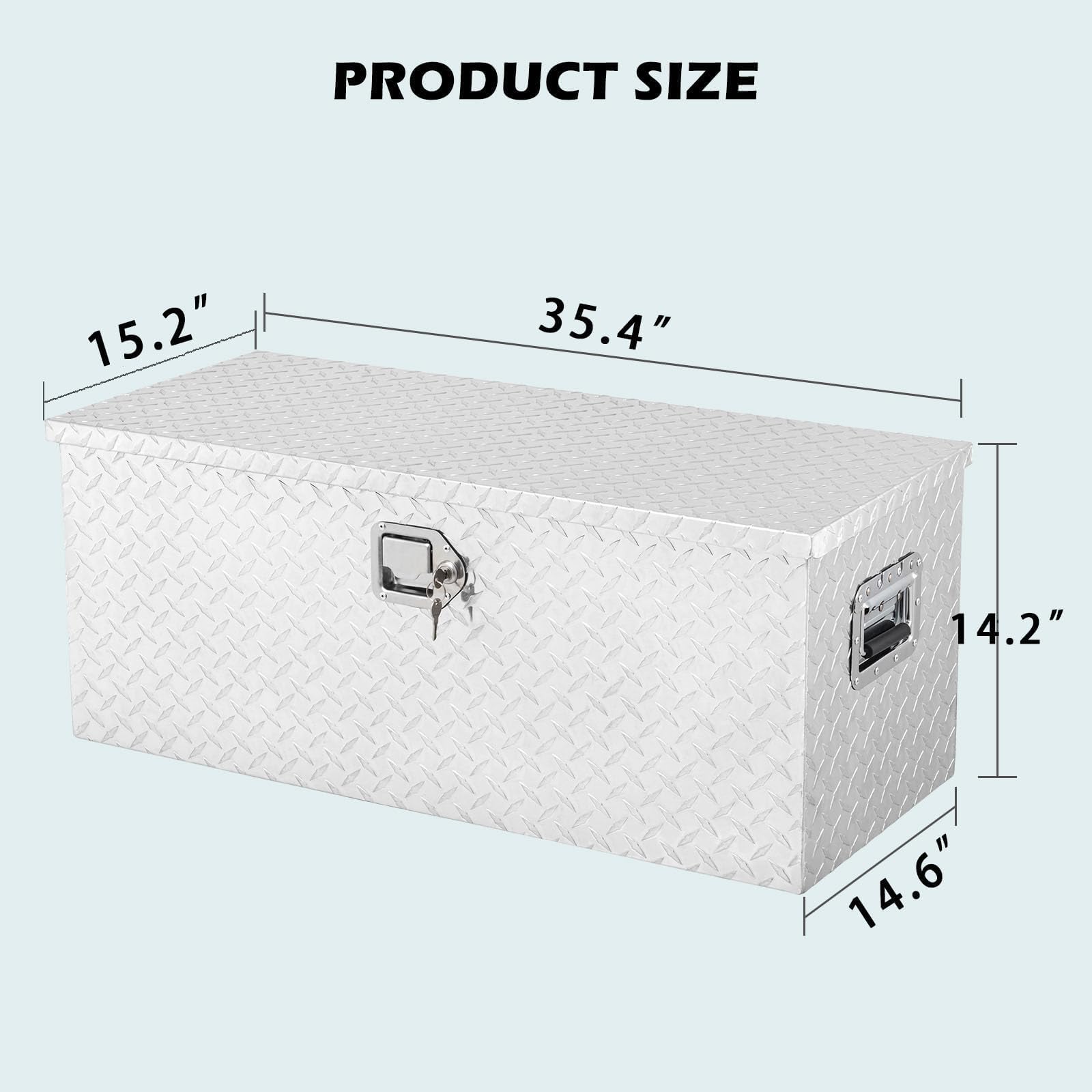 Cassetta portautensili in alluminio Garvee per camion con 2 scatole metalliche, robusta, con serratura, resistente alle intemperie, 36"x15"x14", argento, per pick-up, rimorchi, camper