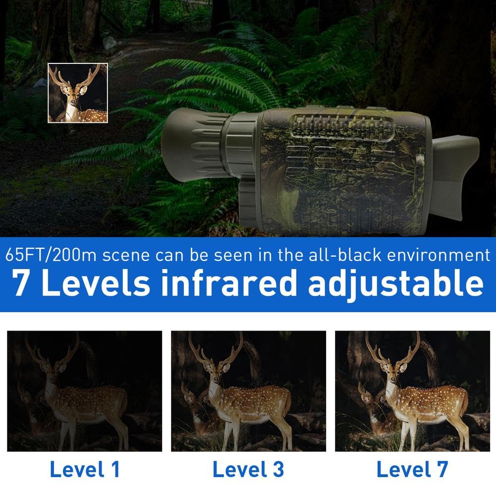 Monoculare per visione notturna Garvee 4K HD con IR da 850 nm per sorveglianza esterna, foto da 36 MP, batteria al litio, lunga distanza