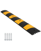 Rallentatore di Velocità Garvee in Gomma 183 cm 10000 kg, 2 Canali Protettivi, Strisce Riflettenti, Resistente per Strade e Parcheggi, Nero e Giallo - Nero + Giallo