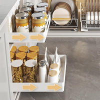 Garvee Organizer per cassetti in metallo silenzioso e robusto per cucina e bagno 10,2"x14,5"x3,1" bianco