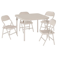 Set tavolo e sedie pieghevoli per bambini Garvee da 5 pezzi, struttura in metallo, similpelle, per sala giochi e campeggio, pieghevole, sicuro, stabile