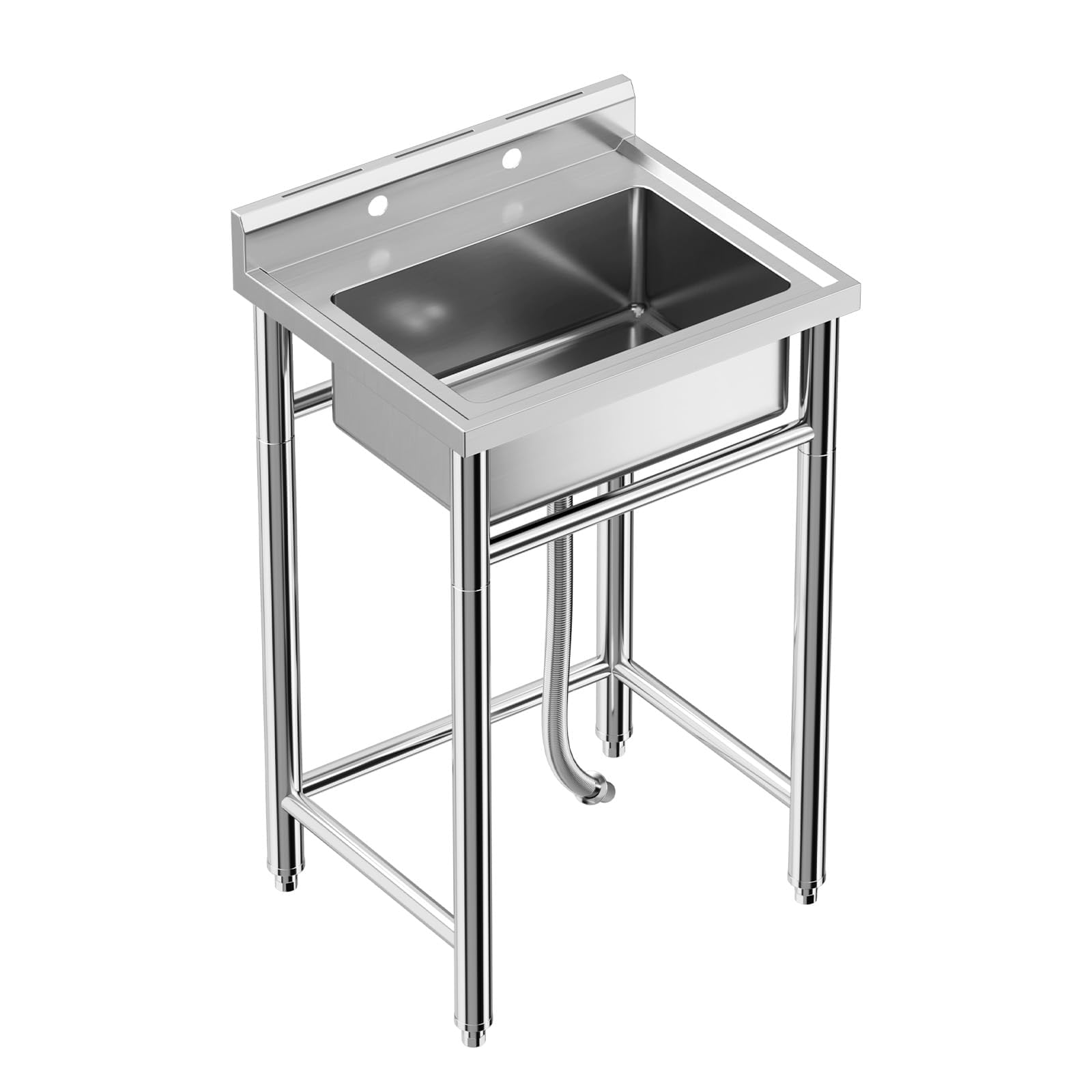 Lavello Garvee in acciaio inox a una vasca 53 x 53 x 84 cm – Vasca robusta per cucina e giardino, versatile e durevole