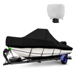 Garvee Center Console Boat Cover, impermeabile, rivestito in PU, resistente ai raggi UV, resistente, regolabile, per rimorchio e rimessaggio, 16-18.5 piedi, nero - Nero