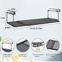 Mensola sottobanco regolabile Garvee con base antiscivolo, griglia metallica, clip a cuneo, organizer da cucina, bianco
