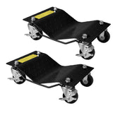 Garvee Set di 2 Car Dolly Heavy Duty con Freni - 3000 LBS, Acciaio Rinforzato, Antiscivolo, Nero