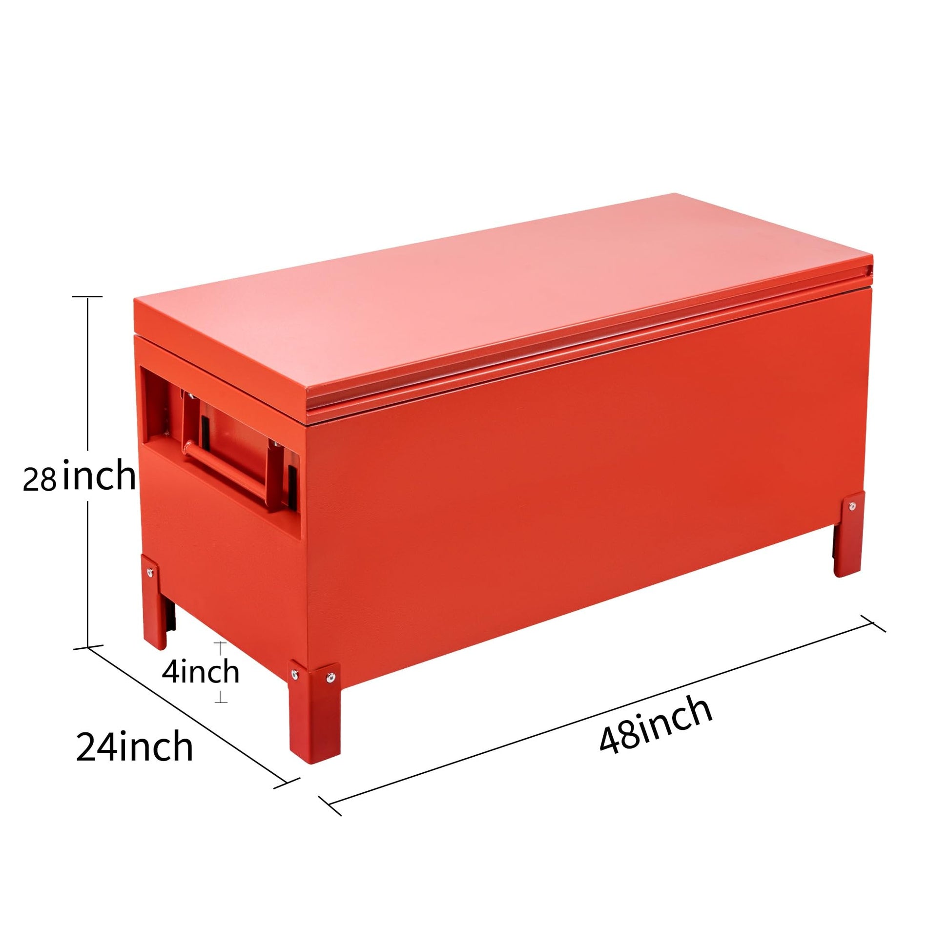 Cassetta portautensili in alluminio Garvee per camion con coperchio di sicurezza e maniglie laterali, per cantieri edili e officine, robusta, leggera, bordeaux