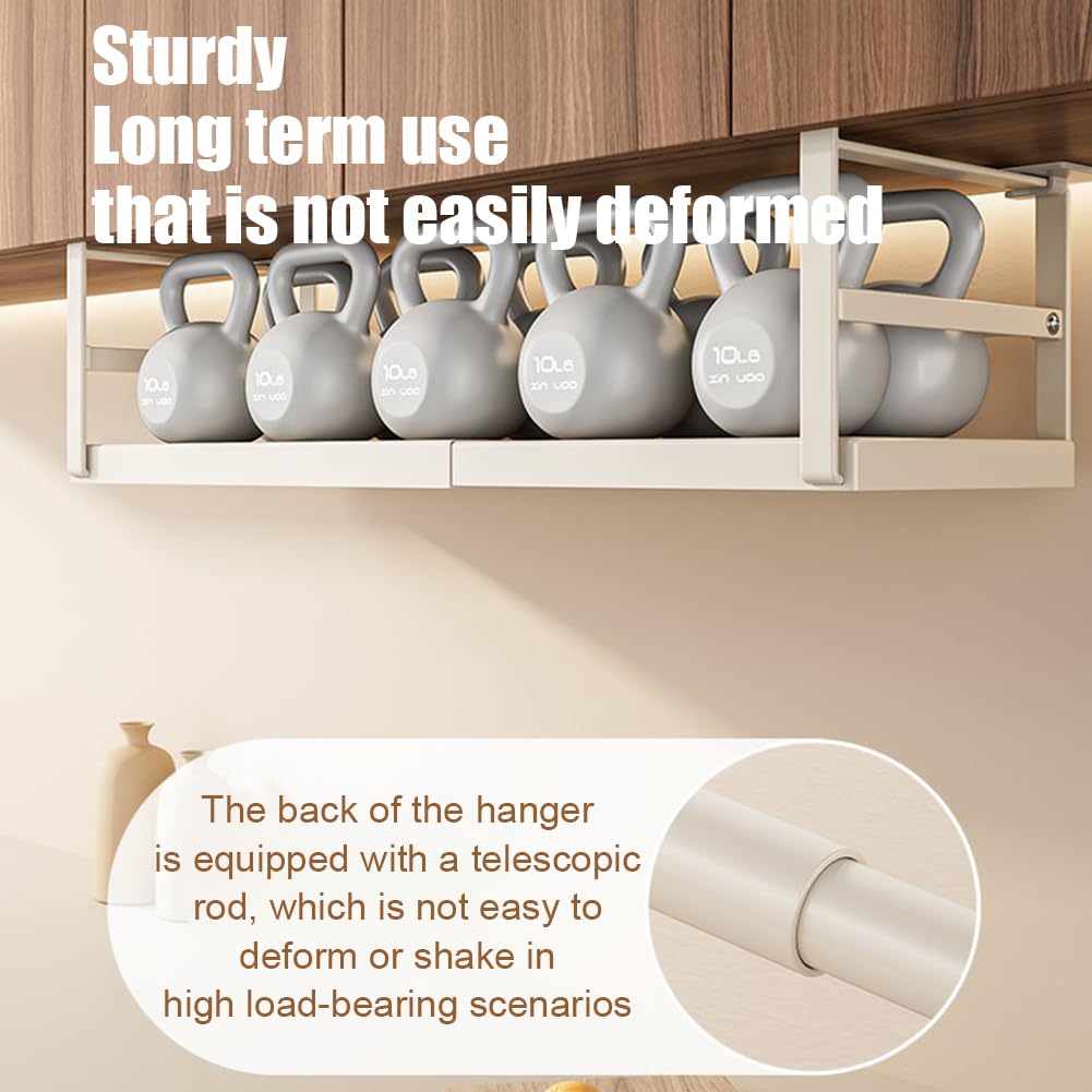 Ripiano espandibile sottopensile Garvee – Regolabile, in metallo, robusto, per cucina e ufficio (10,6-24,8 pollici), bianco