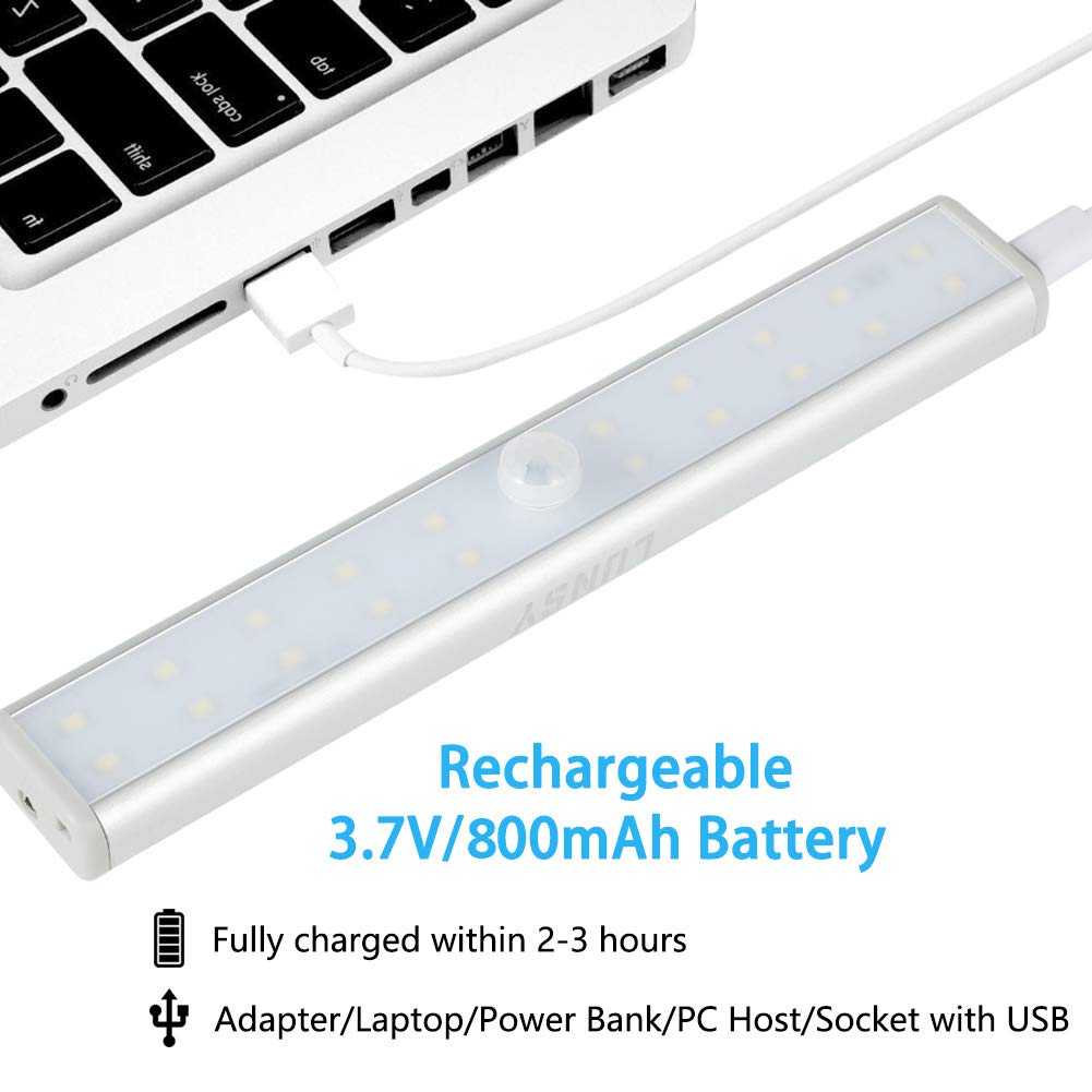 Luci ricaricabili sottopensile Garvee, set da 3 con telecomando, per cucina e mobili, 140 lm, dimmerabili, magnetiche, bianche