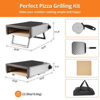 Forno per pizza a gas GARVEE con regolatore e tubo flessibile, forno per pizza portatile da esterno - Ideale per il giardino, per preparare la pizza napoletana a casa