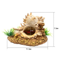 Garvee Decorazione a forma di conchiglia per acquario bianca rotonda – Decorazione realistica in resina per acquario e terrario – Rifugio sicuro per pesci, gamberetti e paguri