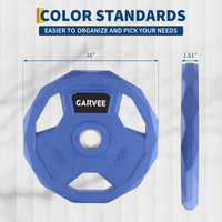 Set Dischi Paraurti Garvee 2 Pollici Ghisa con Rivestimento Gomma - Ideale per Palestra Domestica e Festa del Papà, Varie Taglie e Colori