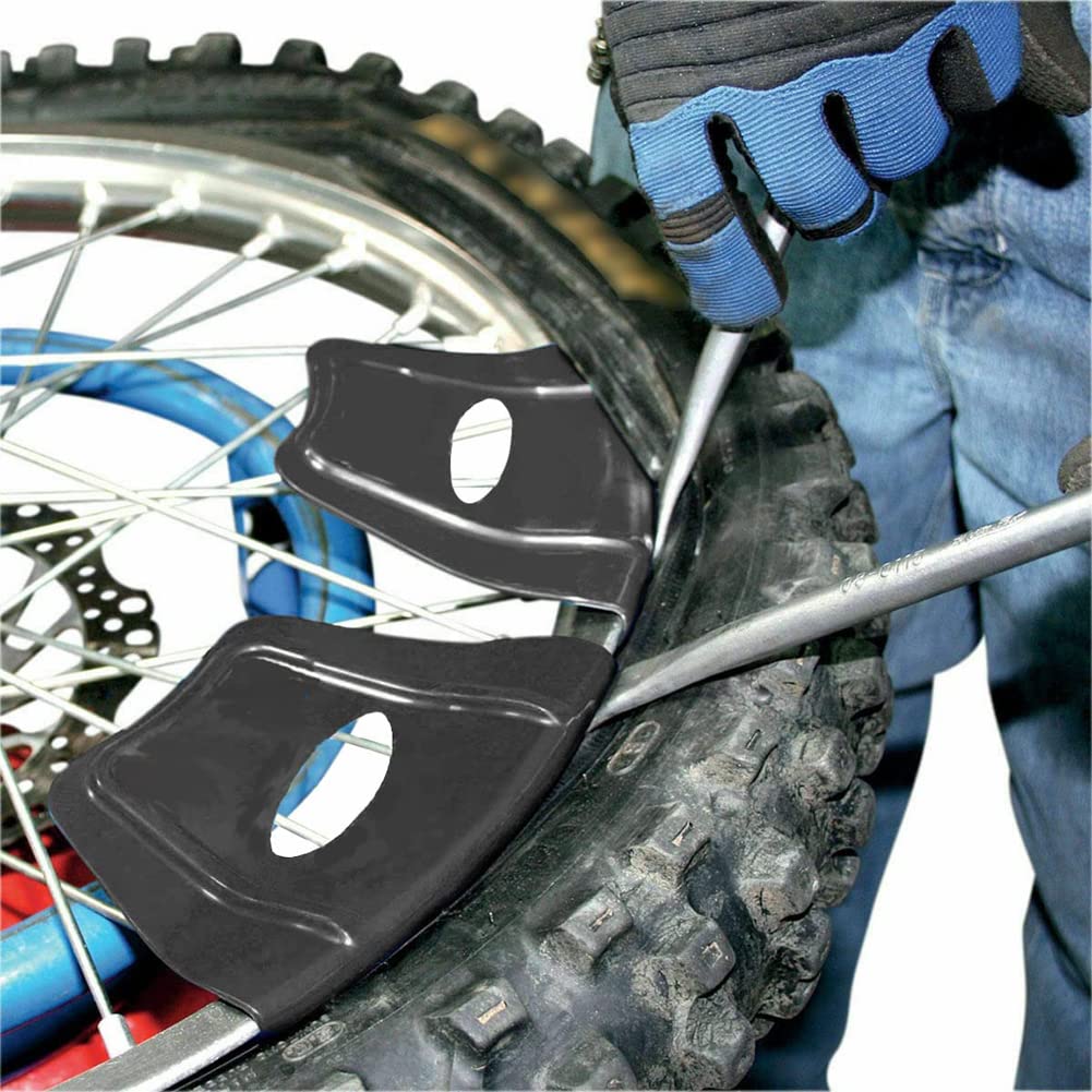 Garvee Protezione per cerchioni moto 2 pezzi, manico nylon doppia costola, universale montaggio riparazione pneumatici