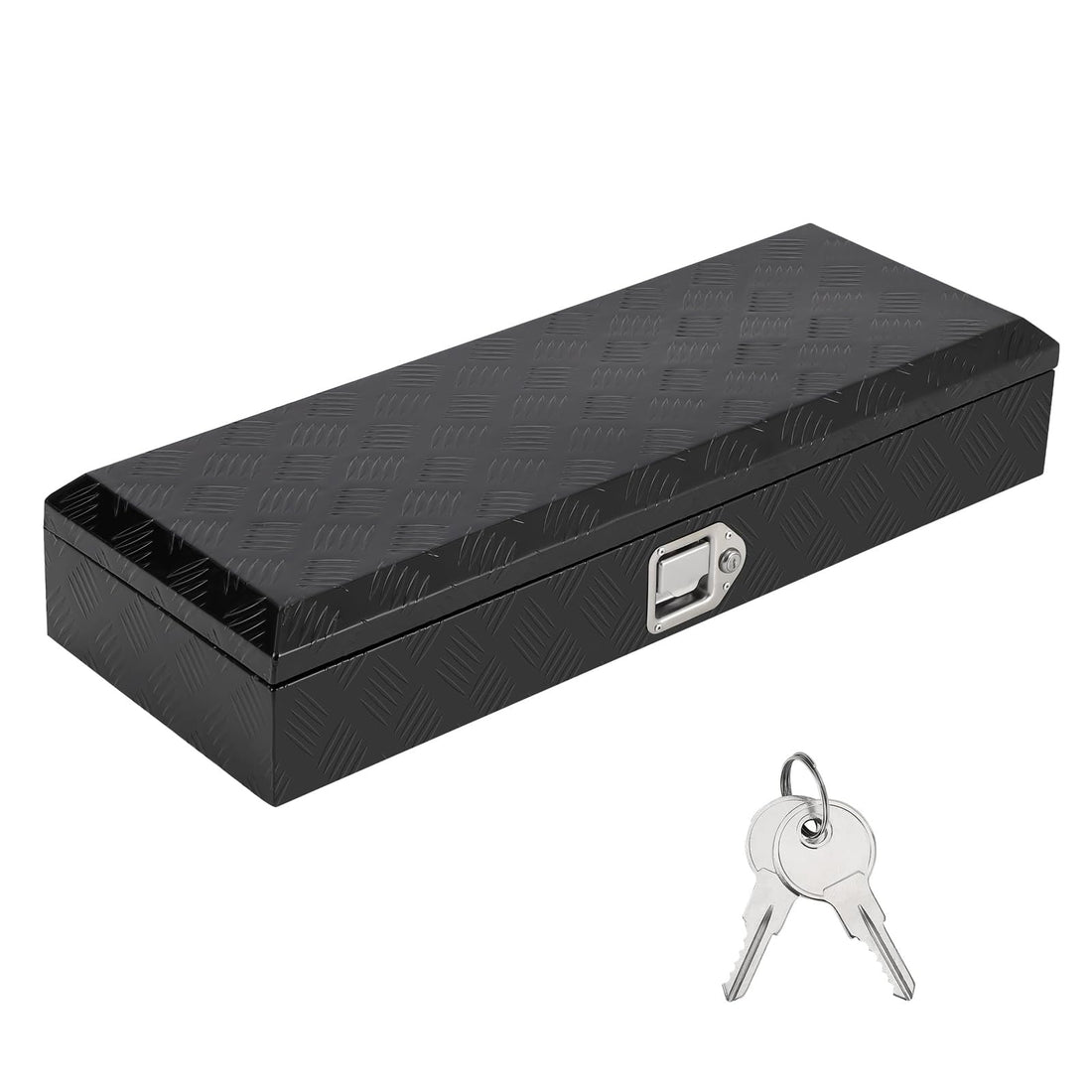 Cassetta portautensili per cassone di camion Garvee in alluminio 34,5x13x6,5 pollici con serratura e maniglia laterale per rimorchio camper, robusta e resistente alle intemperie