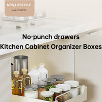 Garvee Organizer rimovibile per armadietti, cassetto telescopico per la cucina, 20 cm L x 43 cm P x 7 cm H, non richiede fori, cucina di casa, bianco