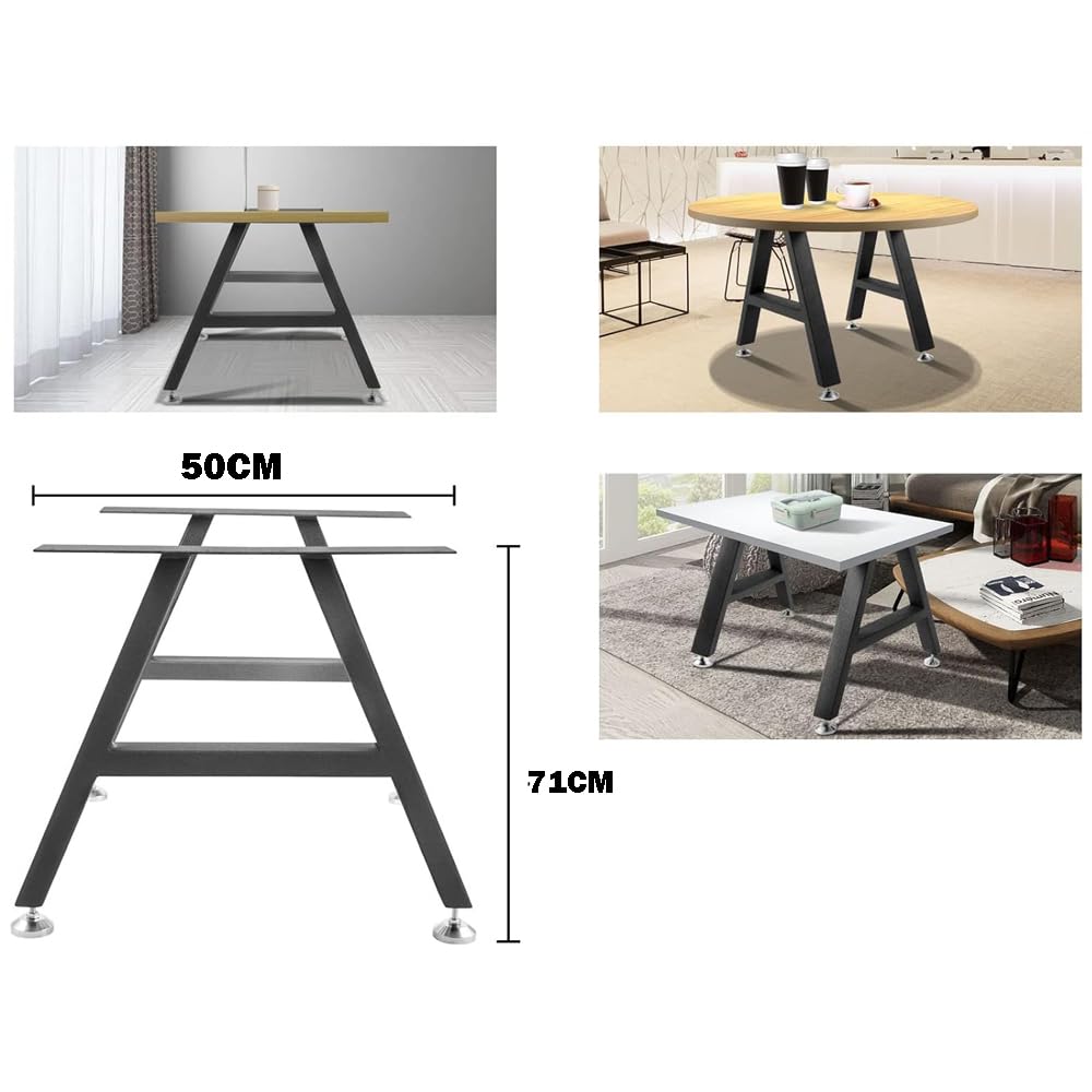 Gambe per tavolo in metallo Garvee, 71x50 cm, gambe per scrivania a forma di A, 2 pezzi, rivestimento in PU, protezioni per pavimento, gambe per tavolo basso da pranzo