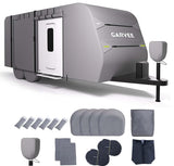 Garvee Copertura per camper 27-30 piedi, resistente ai raggi UV, impermeabile e antivento, con coperture per pneumatici e linguetta, per tutte le stagioni, 366"L x 102"W x 104"H, grigio - Grigio