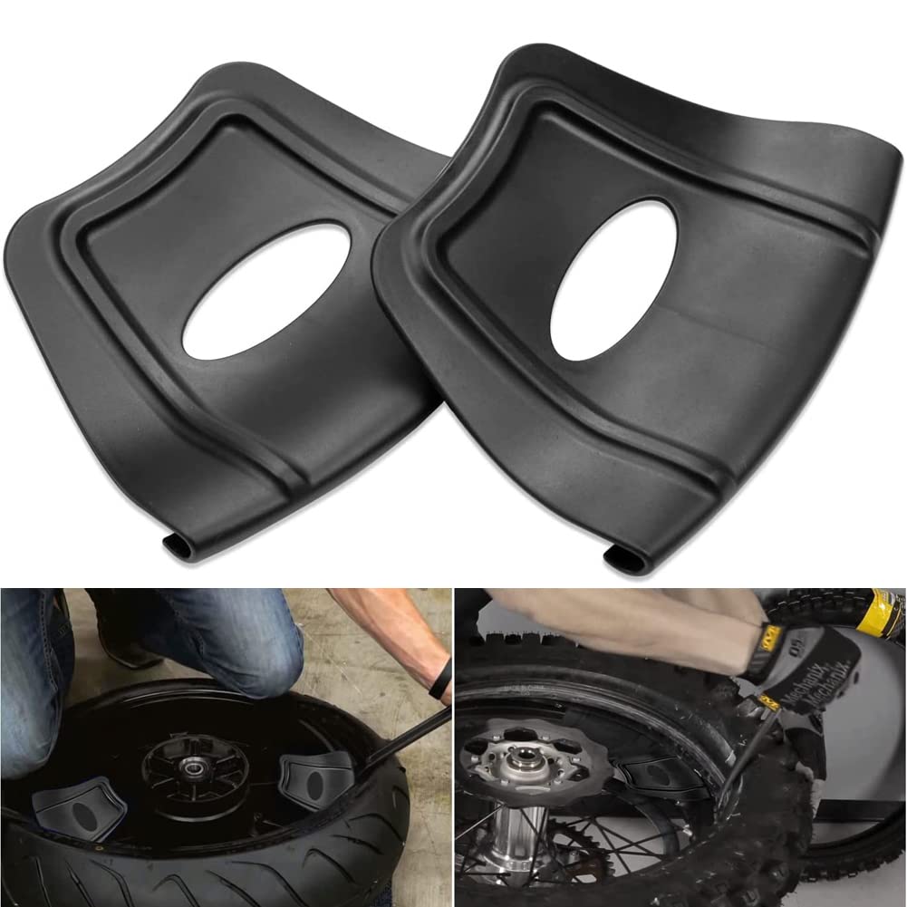 Garvee Protezione per cerchioni moto 2 pezzi, manico nylon doppia costola, universale montaggio riparazione pneumatici