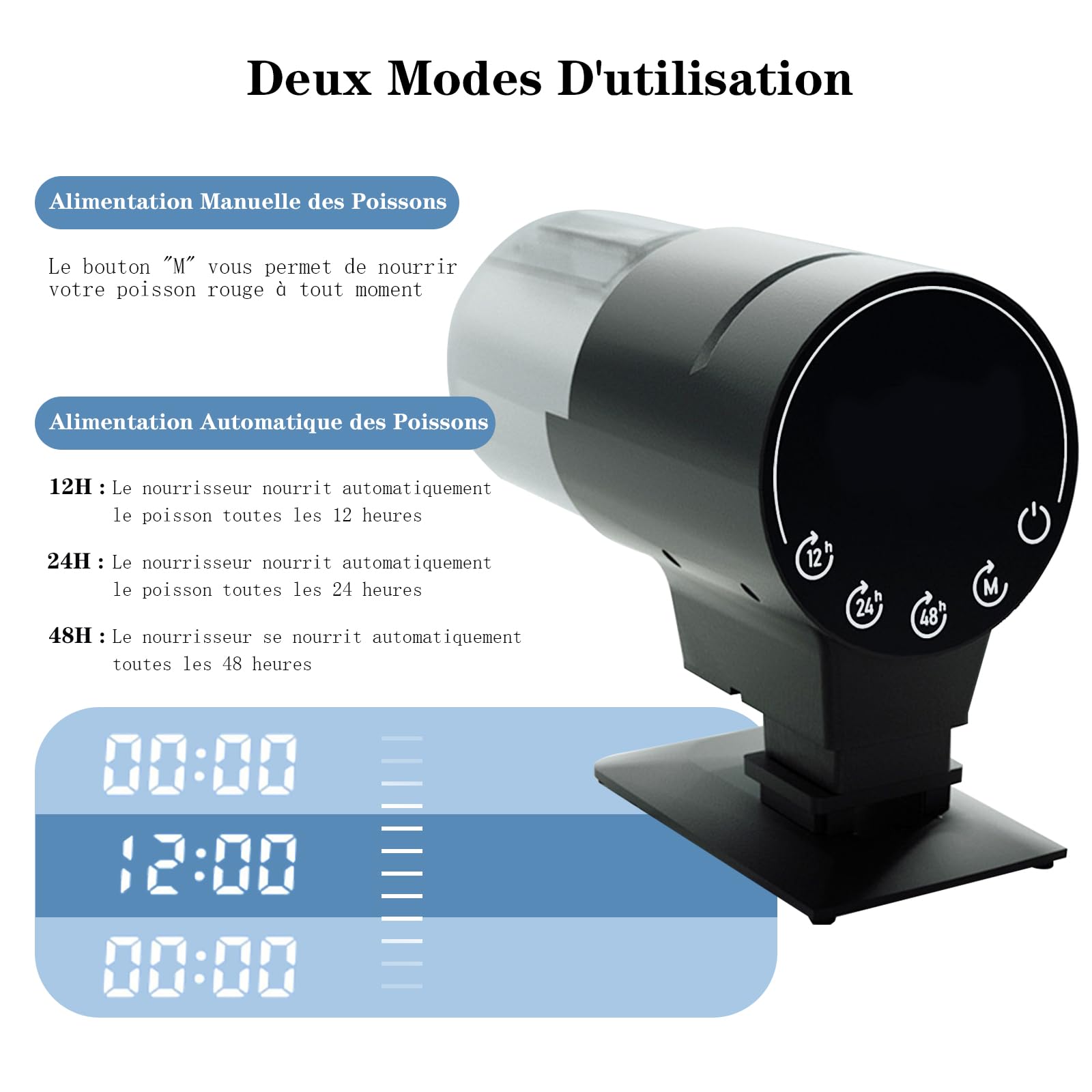 Mangiatoia automatica per pesci Garvee da 210 ml con 3 opzioni di tempo e coperchio salvafreschezza per acquari e vacanze