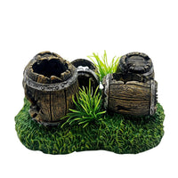 Garvee Ornamenti per acquari a forma di botte di vino, nascondiglio per pesci in resina, grotta per acquari, gamberetti, per riposare e giocare, colore naturale