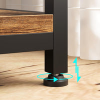 Portabottiglie da vino Garvee con portabicchieri, 5 ripiani, realizzato in robusto MDF e acciaio, per bar e cucina, legno vintage, nero