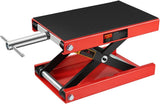 Garvee Sollevatore Moto Heavy Duty 1100LBS(500kg) con Ruote Dolly, Manovella, Piattaforma Antiscivolo in Acciaio - Regolabile, Pieghevole, per Cruiser, Dirt Bike, ATV in Garage - Rosso