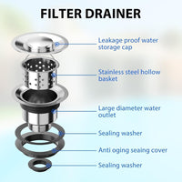 Lavello di servizio in acciaio inossidabile Garvee 91 × 53 × 101 cm Tavolo da lavoro in acciaio inossidabile 304 Garage da cucina 2 ripiani Rubinetto girevole